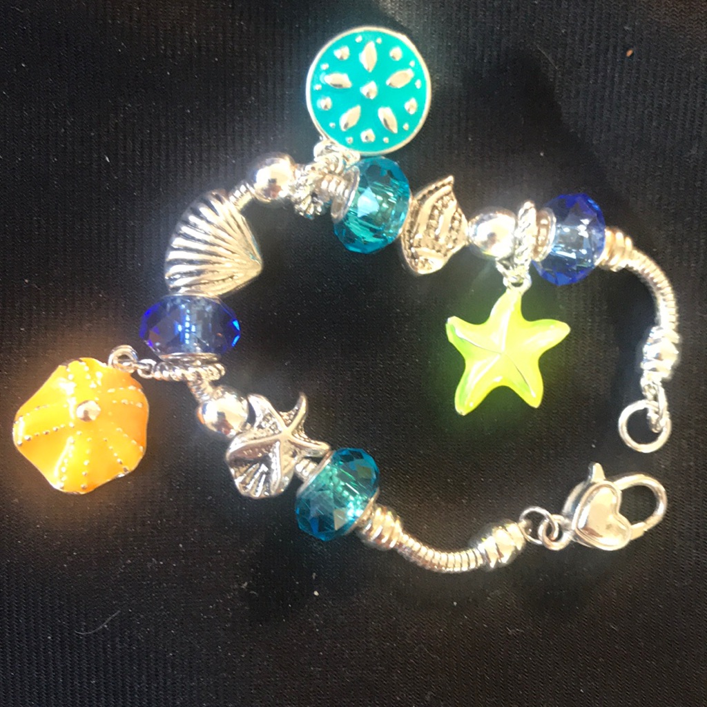 Charm Bracelet Sea Shells Enamel